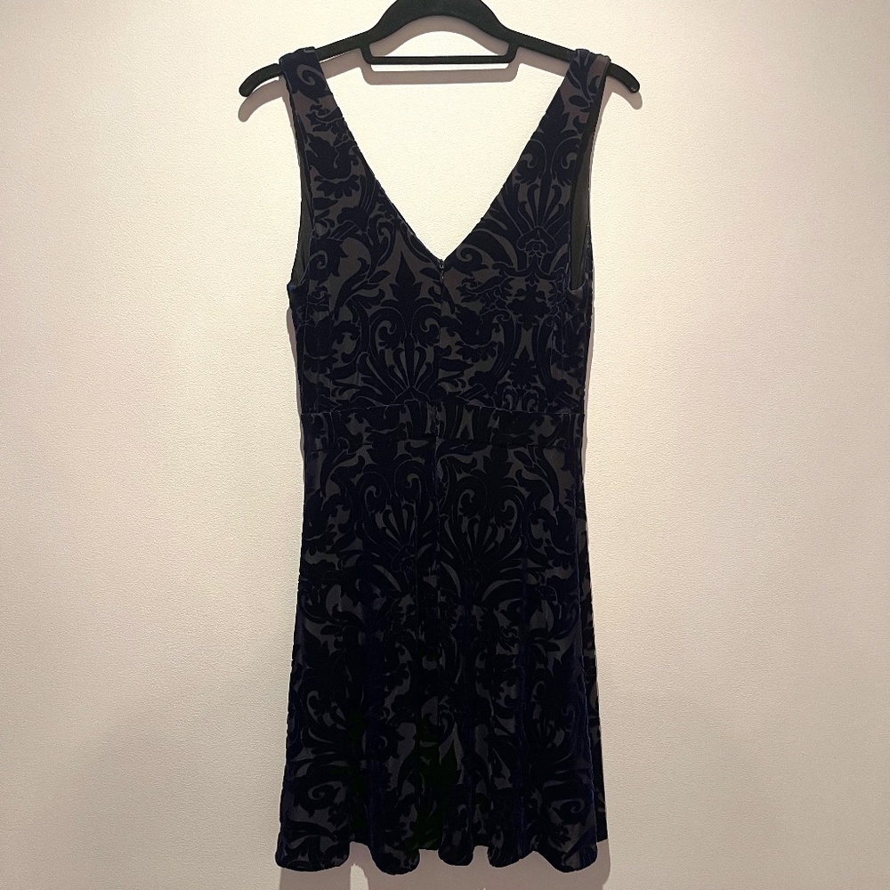 AQUA Navy Velvet Dress